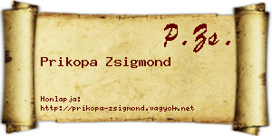 Prikopa Zsigmond névjegykártya